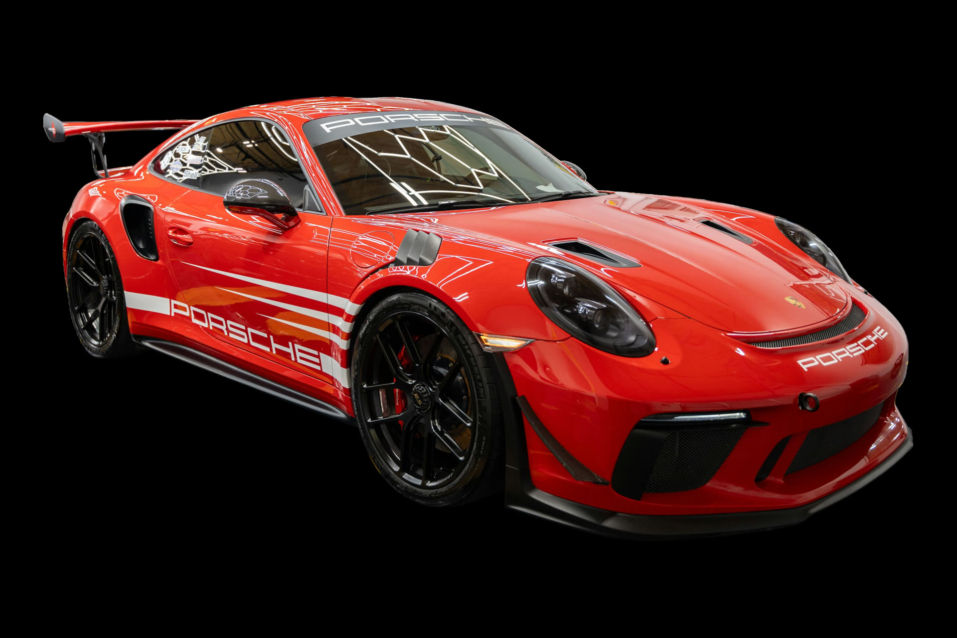 Red Porsche GT3 RS with full-front paint protection film