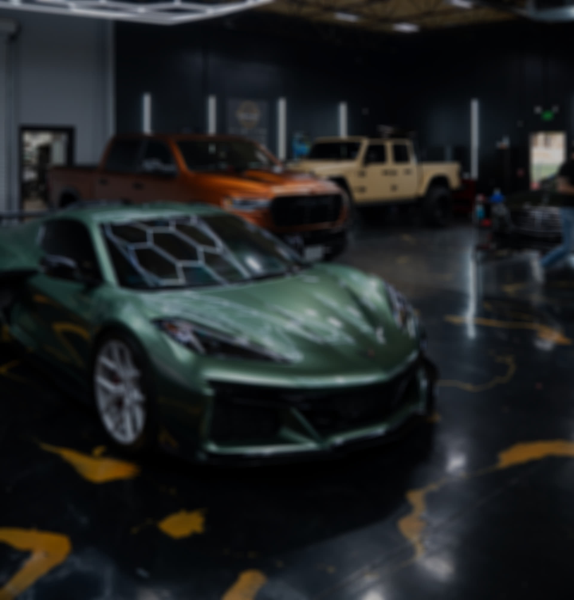 Corvette C8 wrapped by Jekyll and Hyde's, shown in a selectable film color